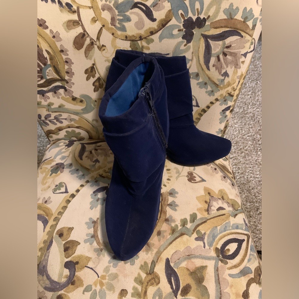 Charlotte Russe Deep Blue Ankle Booties